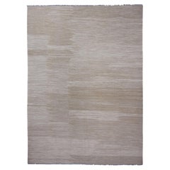 9'x12'1" Brown Solid Design Kilim Mixed Wool Vegetable Dyes Hand Woven Rug