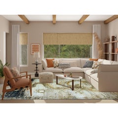 9'x12'1" Casabianca Beige Dragon Design Organic Wool Hand Knotted Oriental Rug