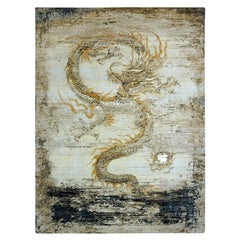 9
x12
1" Casabianca Beige Dragon Design Organic Wool Hand Knotted Oriental Rug