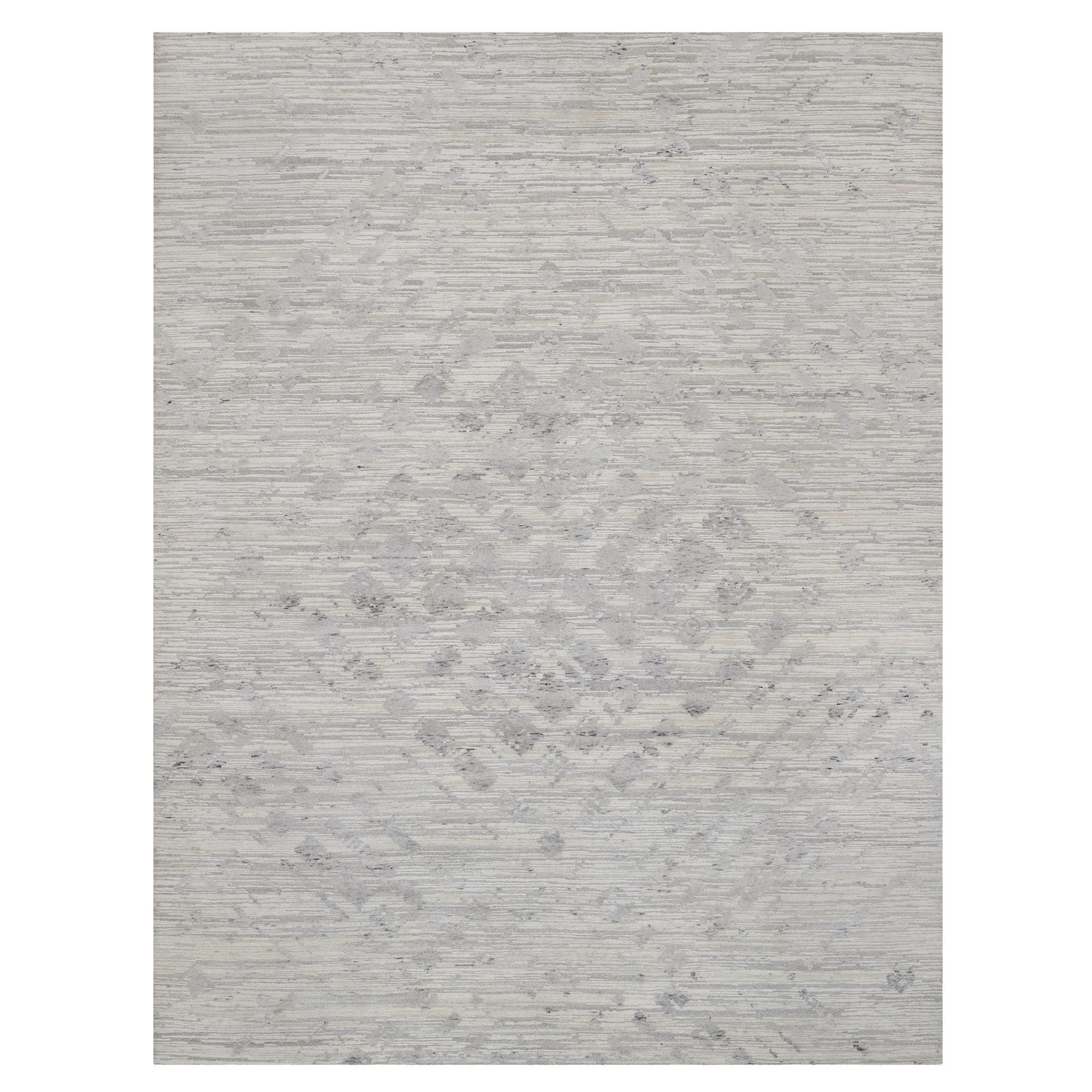 9
x12
1" Creme Weiß Modernes Design Handgeknüpft Ungefärbt Natürlicher Wollteppich