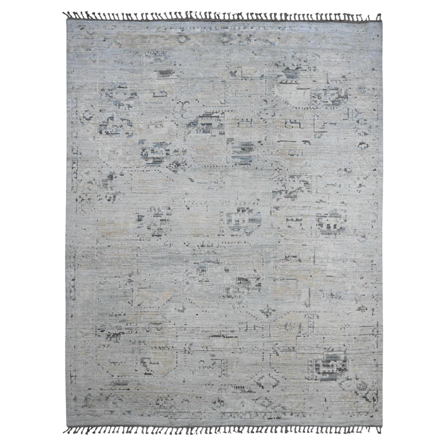 9
x12
1" Grau Marokkanisch Weben Gelöschte Elefantenfüße Design Handgeknüpft Wolle Teppich im Angebot