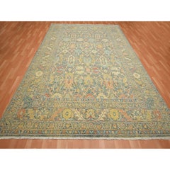 9'x12'1" Gray Ziegler Mahal with Intricate Design 100% Wool Hand Knotted Rug