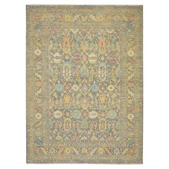 9'x12'1" Gray Ziegler Mahal with Intricate Design 100% Wool Hand Knotted Rug