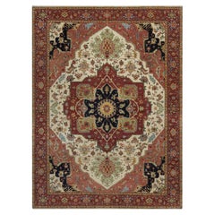 9
x12
1" Elfenbein Antik Fein Heriz Re-Creation Weiche Wolle Hand geknüpft Teppich