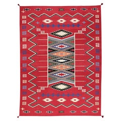 9'x12'1" Red Southwest Geometric Design Hand Woven Flat Weave Wool Oriental Rug