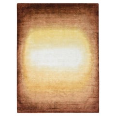 9'x12'1" Shades of Brown Rothko Inspired Modern Hand Knotted Wool & Silk Rug