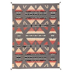 9'x12'1" Sonic Gray Flat Weave Southwest Geometric Design Hand Knotted Wool Rug
