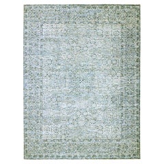 9'x12'1" Stone Blue Mamluk Design 14th Century Influence Hand Knotted Wool Rug