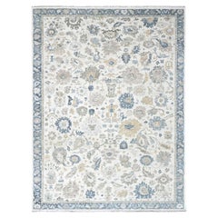 9
x12
1" Blanc Persan antique avec Ziegler Mahal Design Tapis de laine noué à la main