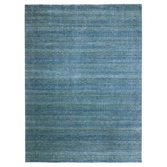 9'x12'1" Yale Blue Kohinoor Herat Repetitive Pattern Hand Knots Rugs en laine douce