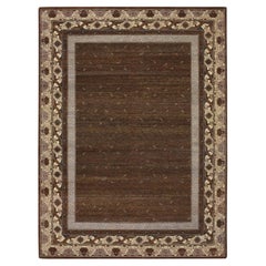 9'x12'2" Brown Hand Knotted Khotan Influence All Over Intricate Design Wool Rug