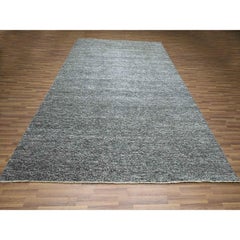 9'x12'2" Carbon Gray Kohinoor Herat Pattern Hand Knotted Soft Wool Oriental Rug