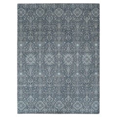 9
x12
2" Gris nuage, soie et laine, tapis noué à la main sans bordures, Design/One