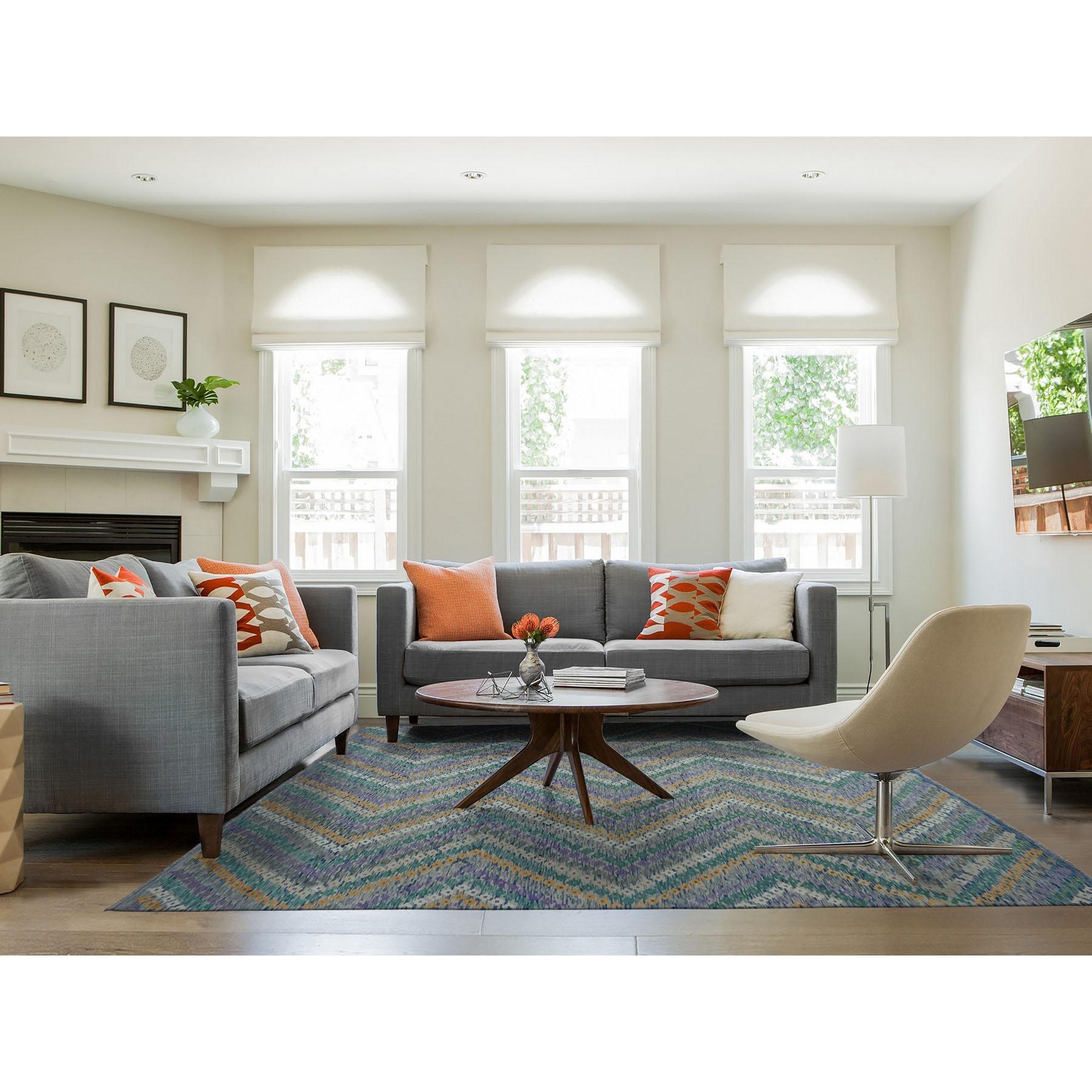 This is a truly genuine one-of-a-kind Colorful Afghan Kilim Pure Wool Hand Woven Oriental Rug.It has been woven for months and months in the centuries-old Persian weaving craftsmanship techniques by expert