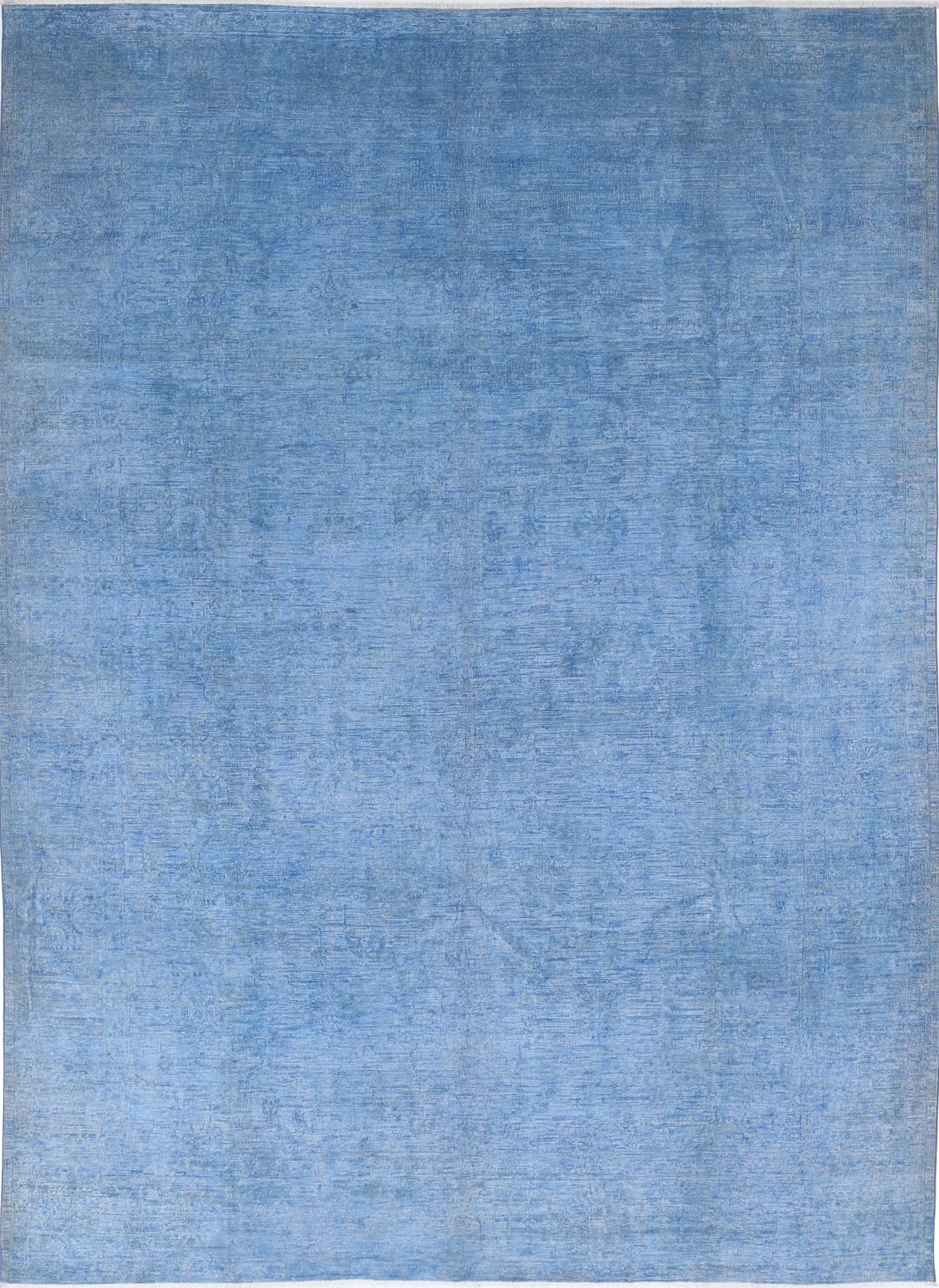 9x12.2 ft Handknotted Turkish Wool Large Area Rug. Blue Living Room Carpet