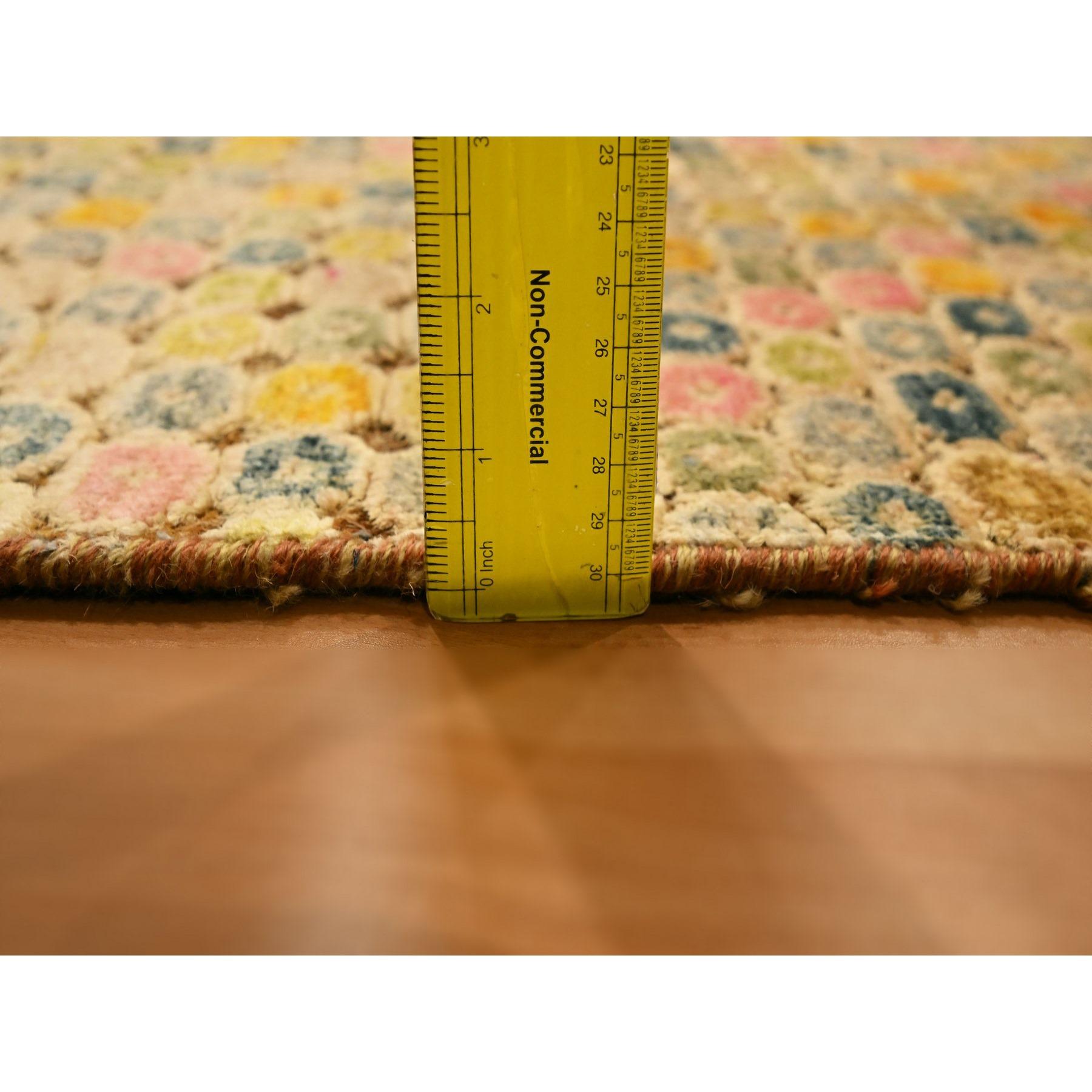 Alfombra Oriental Anudada a Mano de Lana y Seda Amarillo Dorado THE BUTTONS 9'x12'2 en venta 3