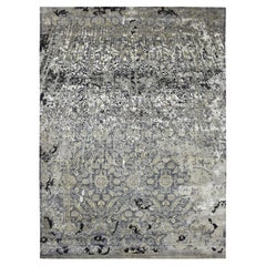 9
x12
2" grigio con disegno persiano cancellato nero in lana e seta annodato a mano Rugs