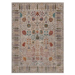 9
x12
2" Ivory Hand Knotted Silk with Textured Wool Directional Vase Design Rug