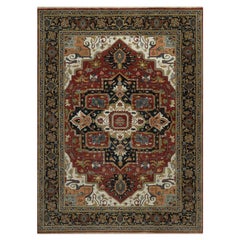 9
x12
2" Maroon Red Hand Knotted Antiqued Fine Heriz Revival Soft Wool Rug