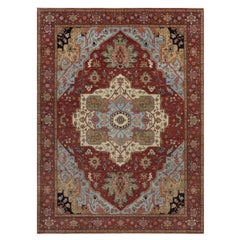 9'x12'2" Red Antiqued Fine Heriz Recreation Pure Wool Hand Knotted Oriental Rug