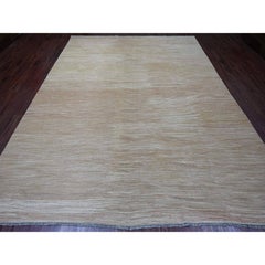 9'x12'2" Tumbleweed Brown Flat Weave Solid Design Kilim Hand gewebt alle Wolle Teppich