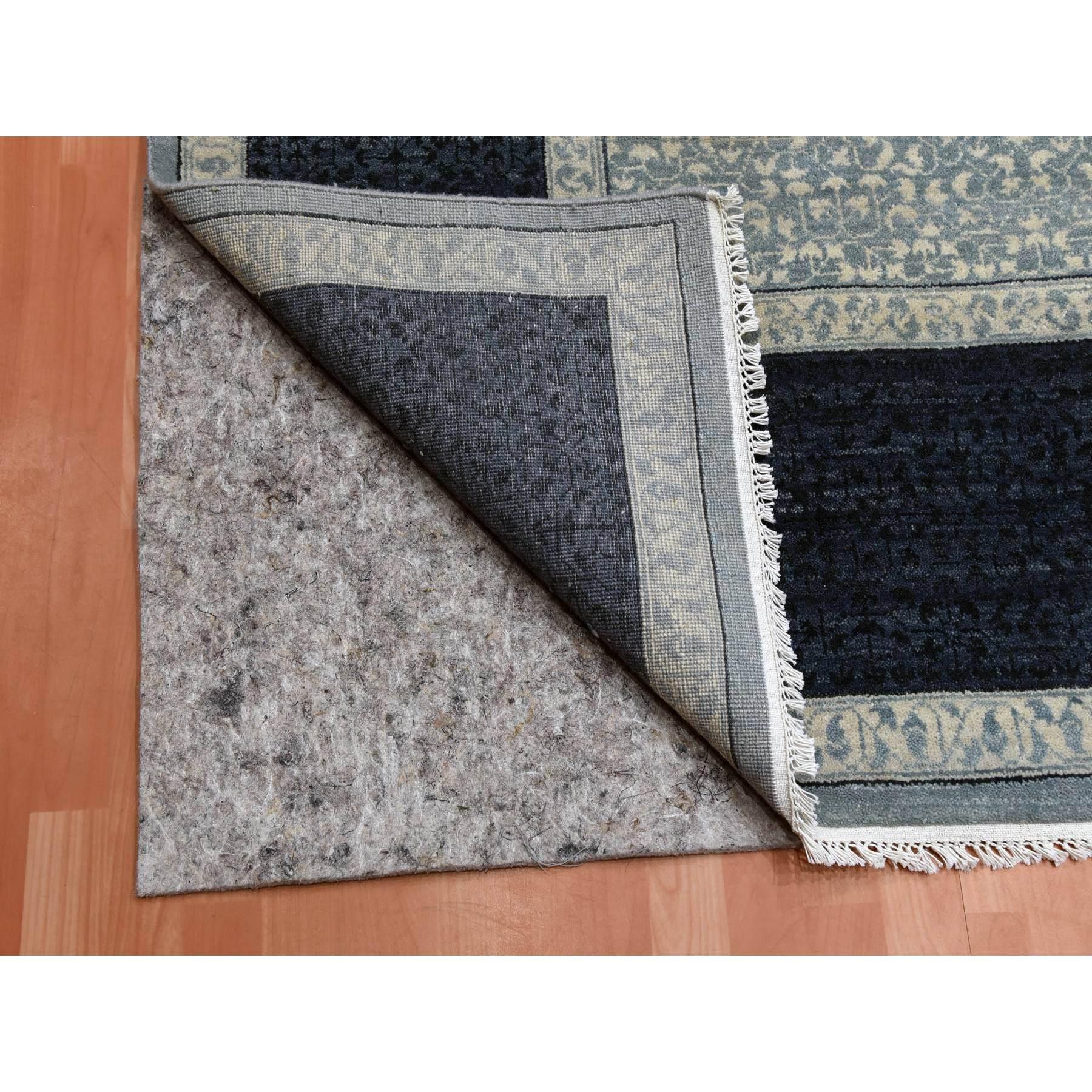 Noué à la main Tapis oriental noué à la main, design moderne et bleu 9'x12'3