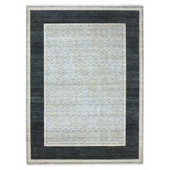 9'x12'3" Blue, Modern Design, Pure Wool Hand Knotted Oriental Rug