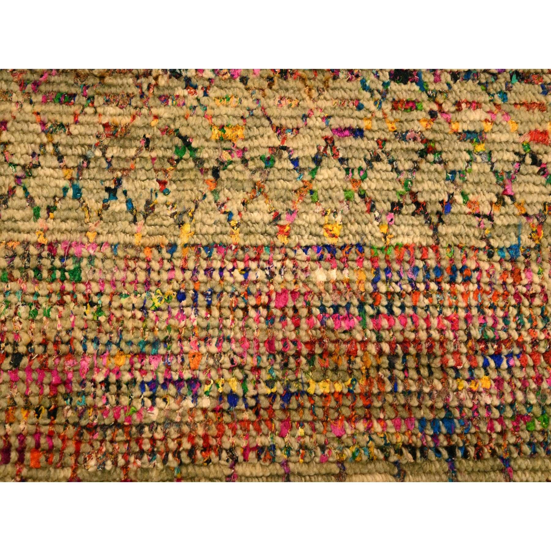 Alfombra Oriental Anudada a Mano con Diseño Geométrico de Seda y Lana Sari Marrón 9'x12'3 en venta 1