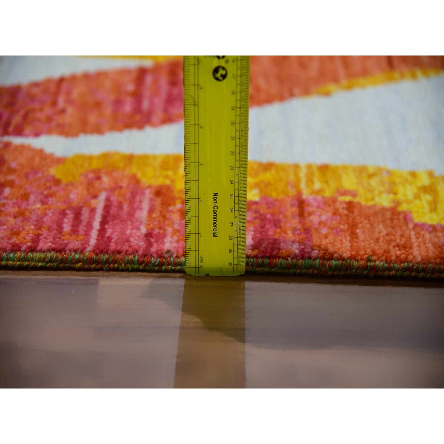 Alfombra de lana anudada a mano de diseño moderno y botánico Daisy blanca de 9'x12'3 en venta 2