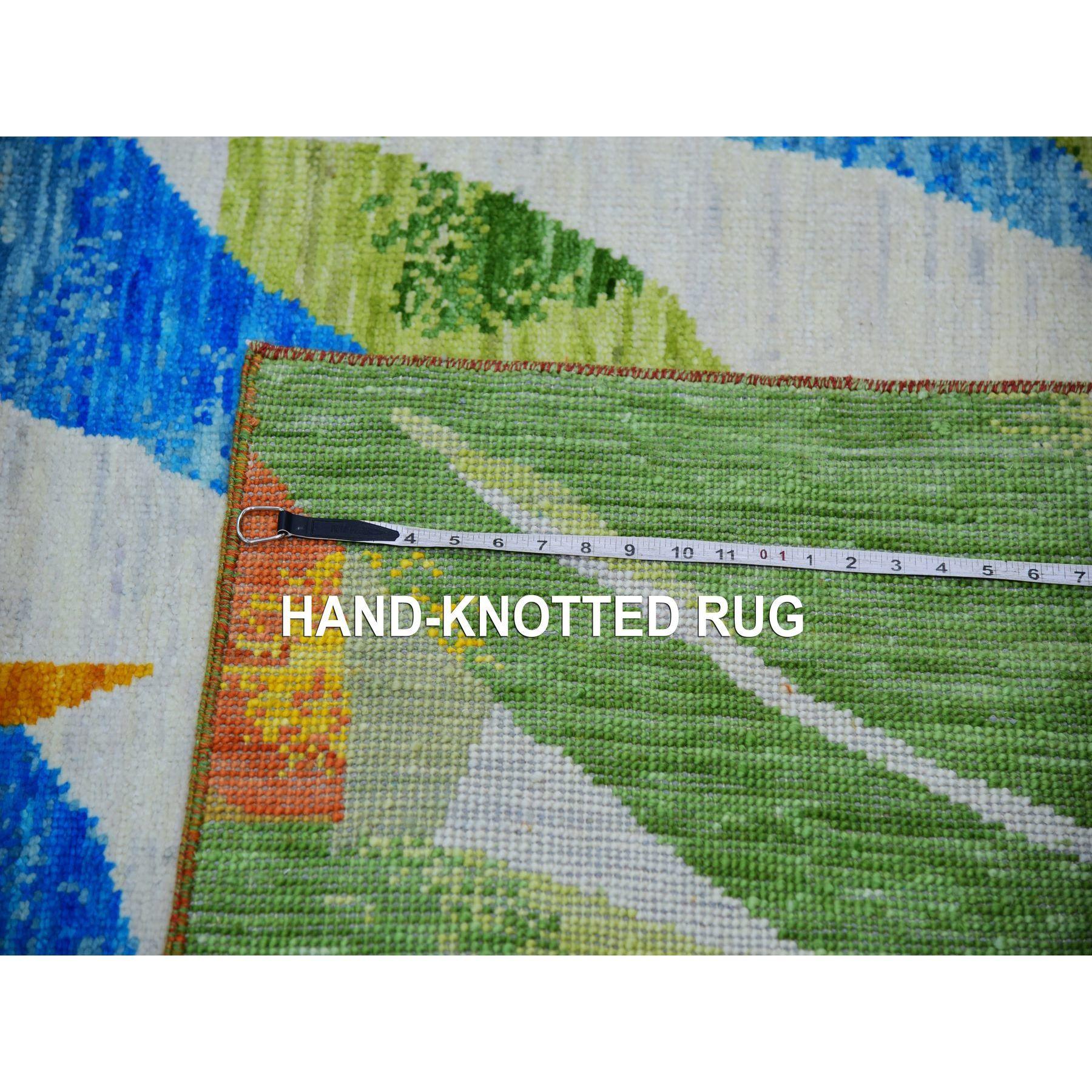 Alfombra de lana anudada a mano de diseño moderno y botánico Daisy blanca de 9'x12'3 en venta 3