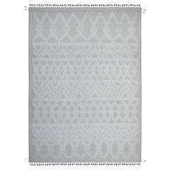 Tappeto orientale d
ispirazione marocchina Lexicon White annodato a mano con trama a treccia 9
x12
3