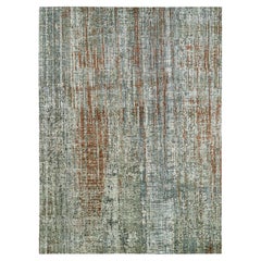9'x12'3" Red with Beige Abstract Design Persian Knot Hand Knotted Pure Wool Rug