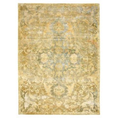 9'x12'3" Yellow Polonaise Influence Design Pure Silk Hand Knotted Oriental Rug