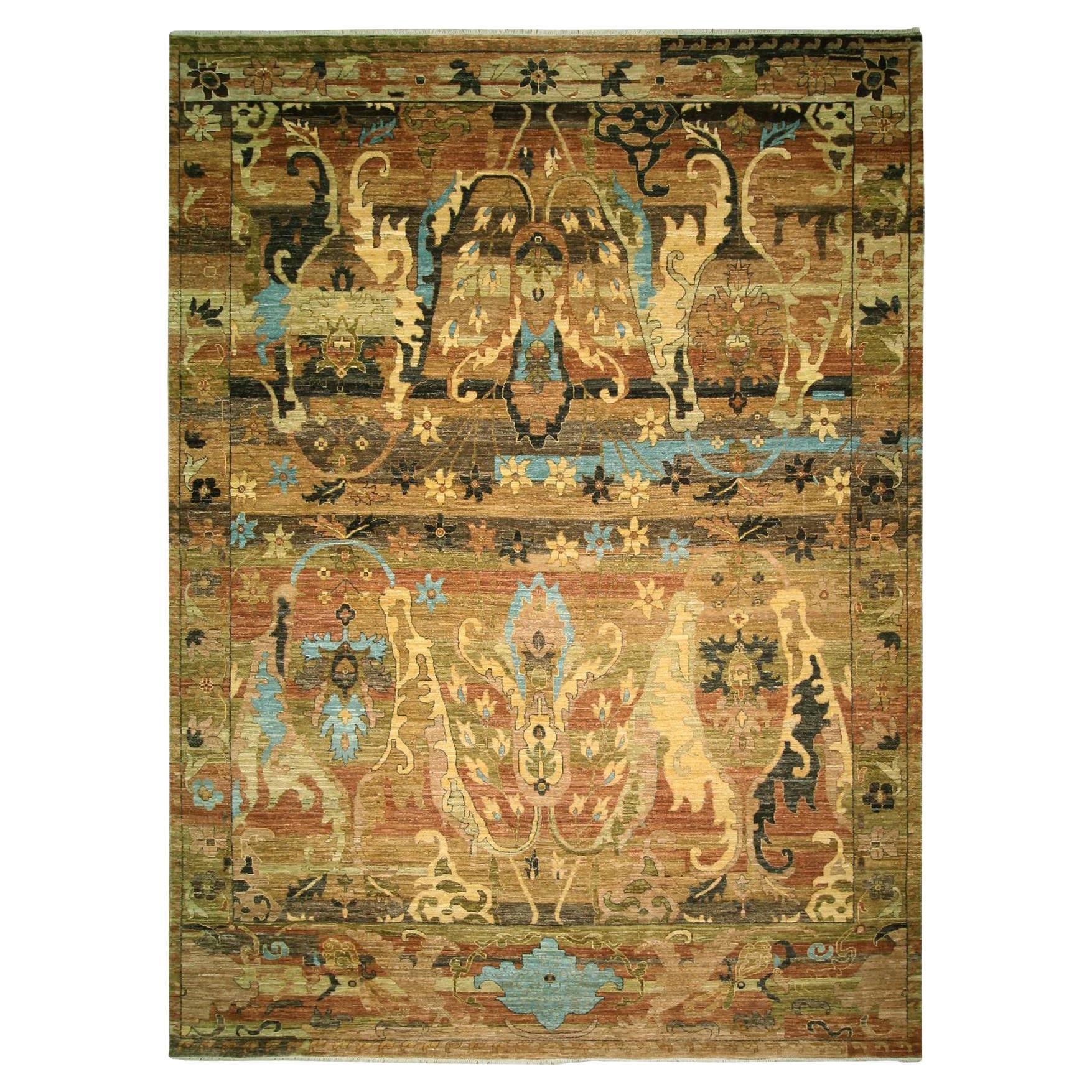 9'x12'4" Rust & Brown Persian Bijar Inspired Design/One Rugs en laine noués à la main en vente