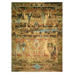 9'x12'4" Rust & Brown Persian Bijar Inspired Design/One Rugs en laine noués à la main