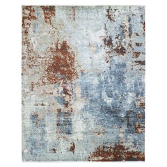 9'x12'4" Thundercloud Gray Wool Abstract Design Hand Knotted Oriental Rug
