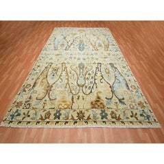 9'x12'5" Beige Bijar Garus Design Pure Wool Hand Knotted Soft Oriental Rug