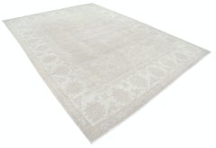 9x12.5 ft Handknotted Large Area Rug for Home Decor. 100% Wool Beige Carpet