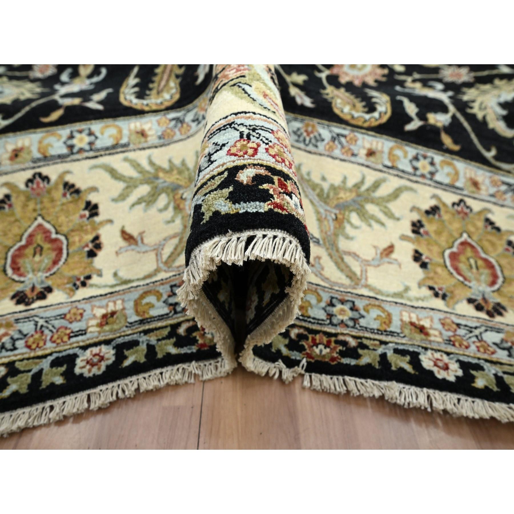 Alfombra Oriental de Lana con Motivos Florales Coloridos Agra Anudada a Mano Negra Ónix 9'x12'5 en Nuevo estado para la venta en Carlstadt, NJ