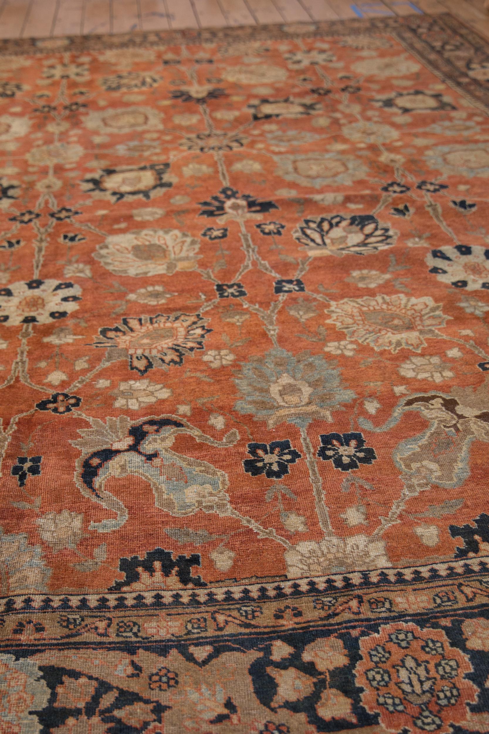Vintage Tabriz Carpet In Good Condition For Sale In Katonah, NY