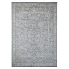9
x12
6" Grau Afghan Angora Oushak Leaf Design Hand geknüpft Wolle Orientteppich