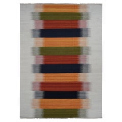 9'x12'6" Ivory, 100% Wool, Hand Woven, Flat Weave Durie Kilim, Rug