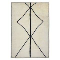 9x12.7 Ft Brand New Handmade Tulu Rug Made of 100% Natural Beige and Black Wool (Tapis Tulu fait à la main en laine beige et noire)