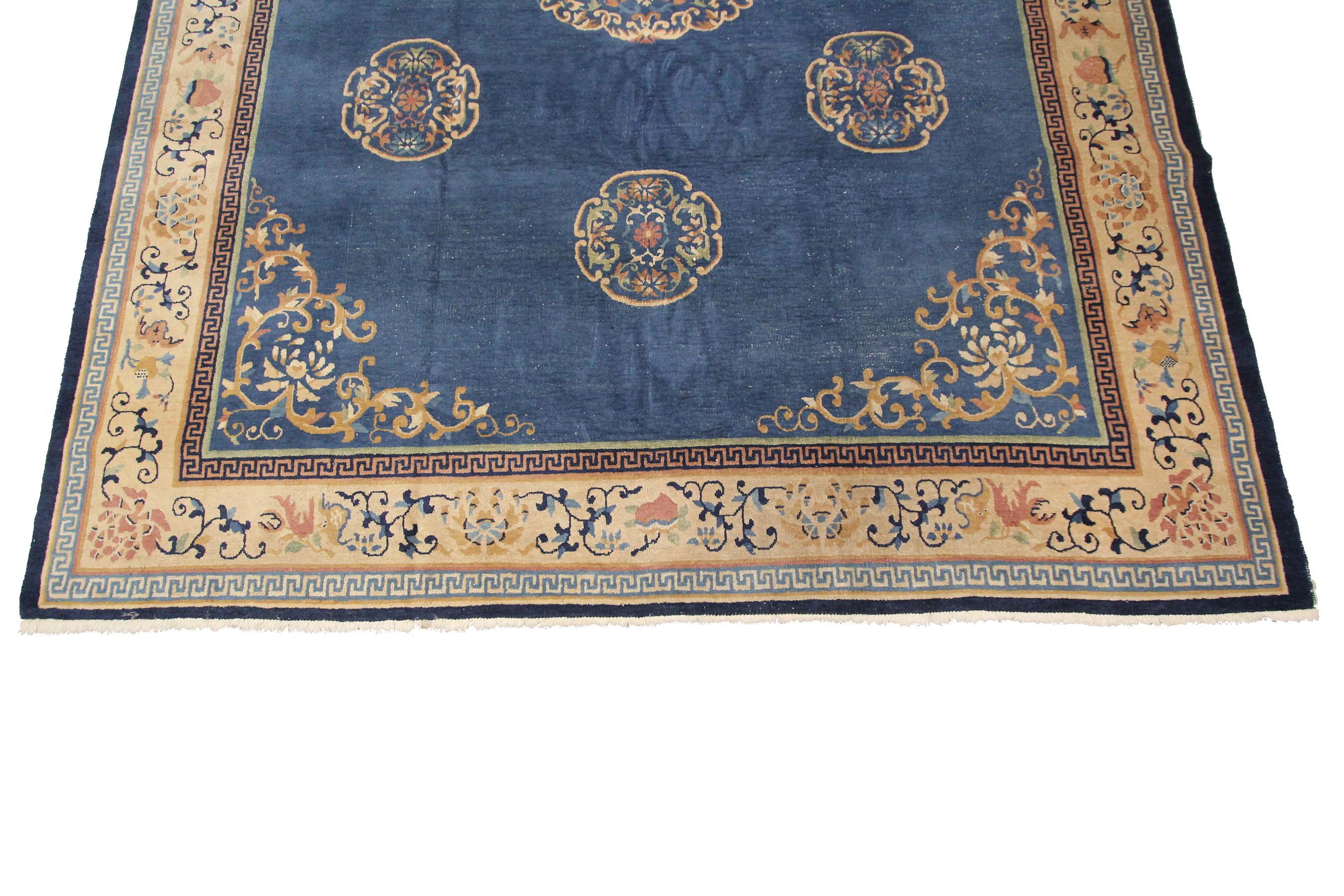 Early 20th Century Antique Art Deco Chinese Rug Antique Chinese Rug Antique Art Deco Peking For Sale