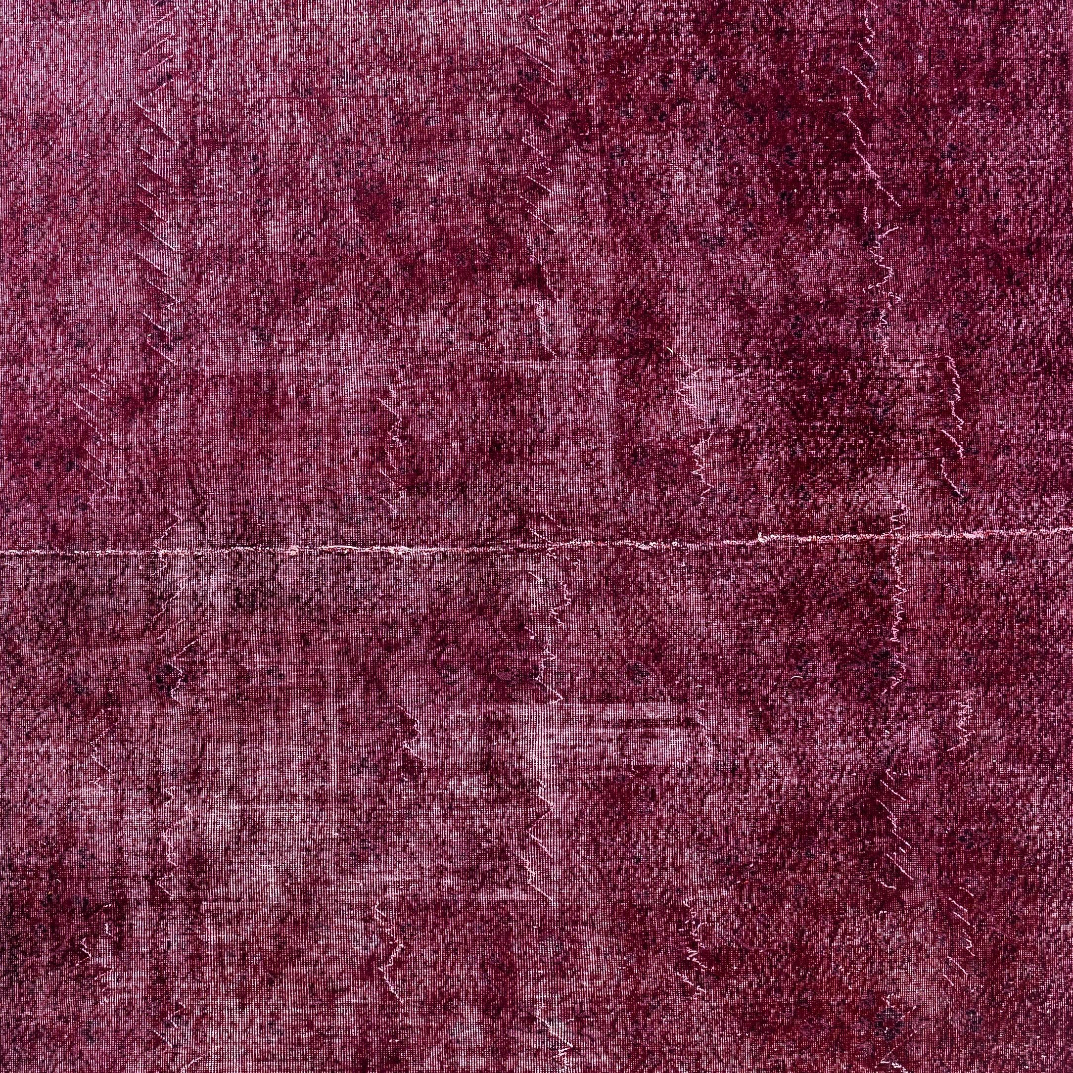 Hand-Knotted 9x13 Ft Handmade Turkish Large Rug in Burgundy Red. Great 4 Modern Interiors For Sale