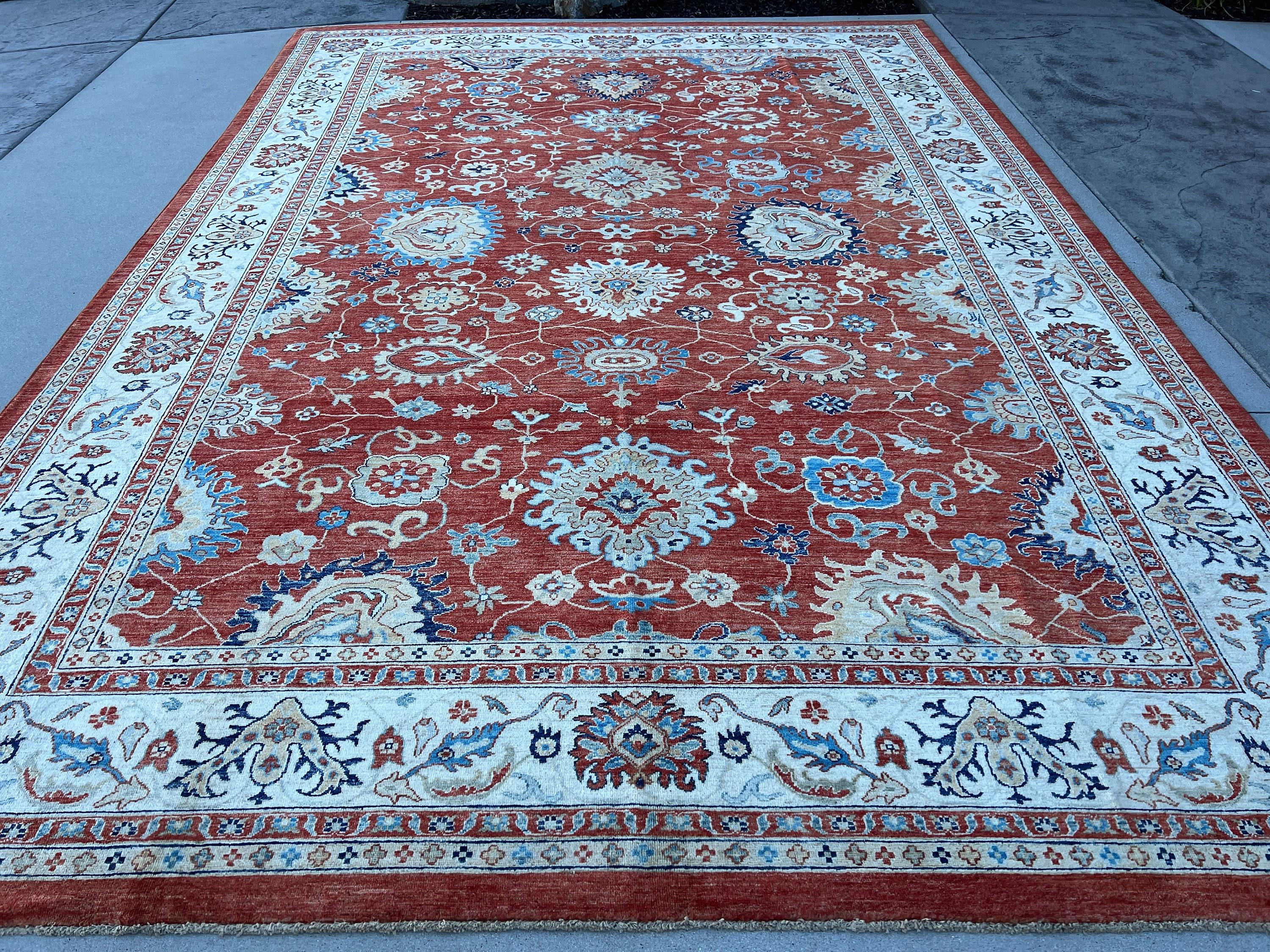 Hand-Knotted Afghan Rug Premium Hand-Spun Afghan Wool Fair Trade In New Condition For Sale In San Marcos, CA