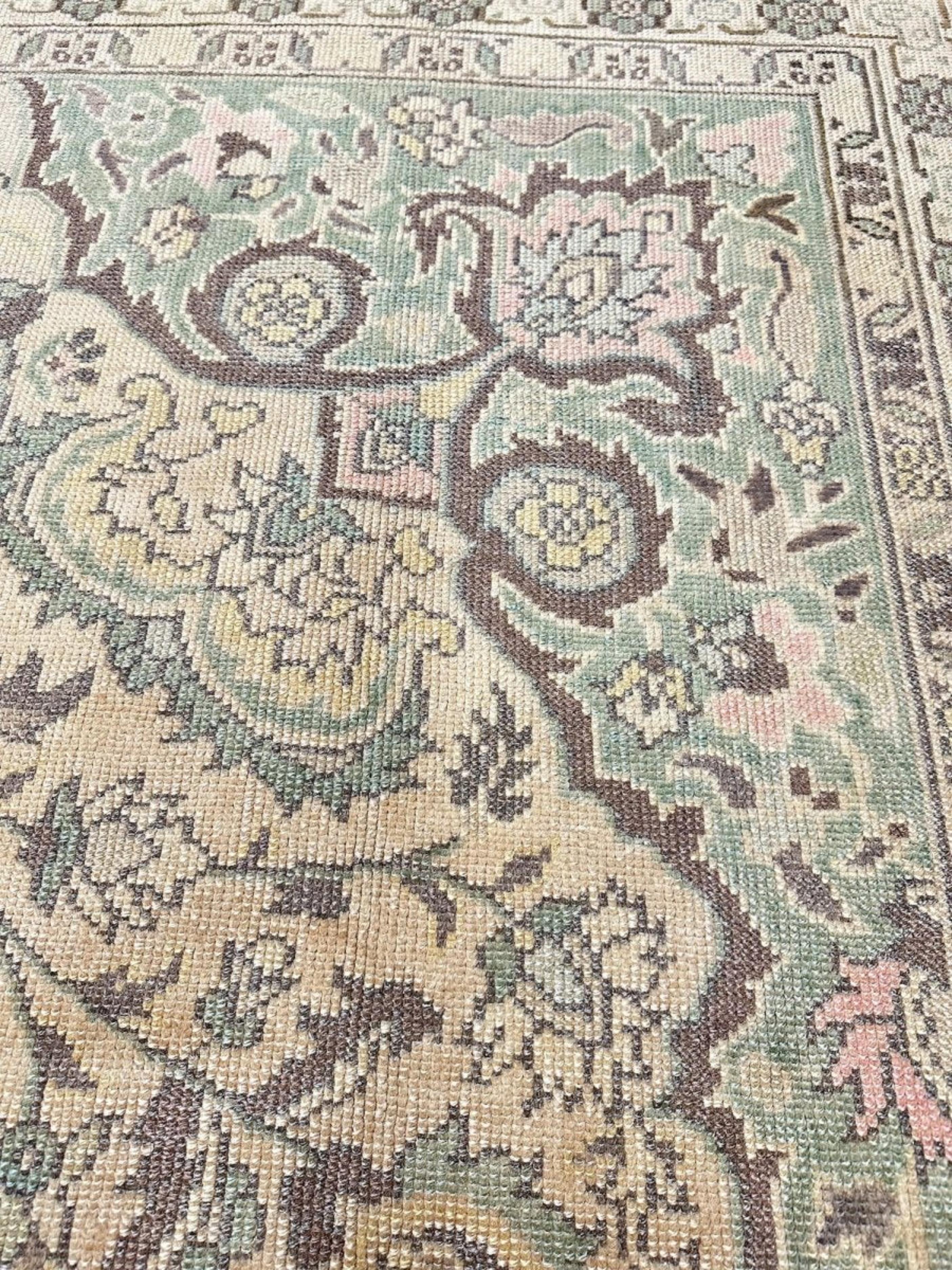 Tappeto Oushak antico turco 9x13 annodato a mano in vendita 4