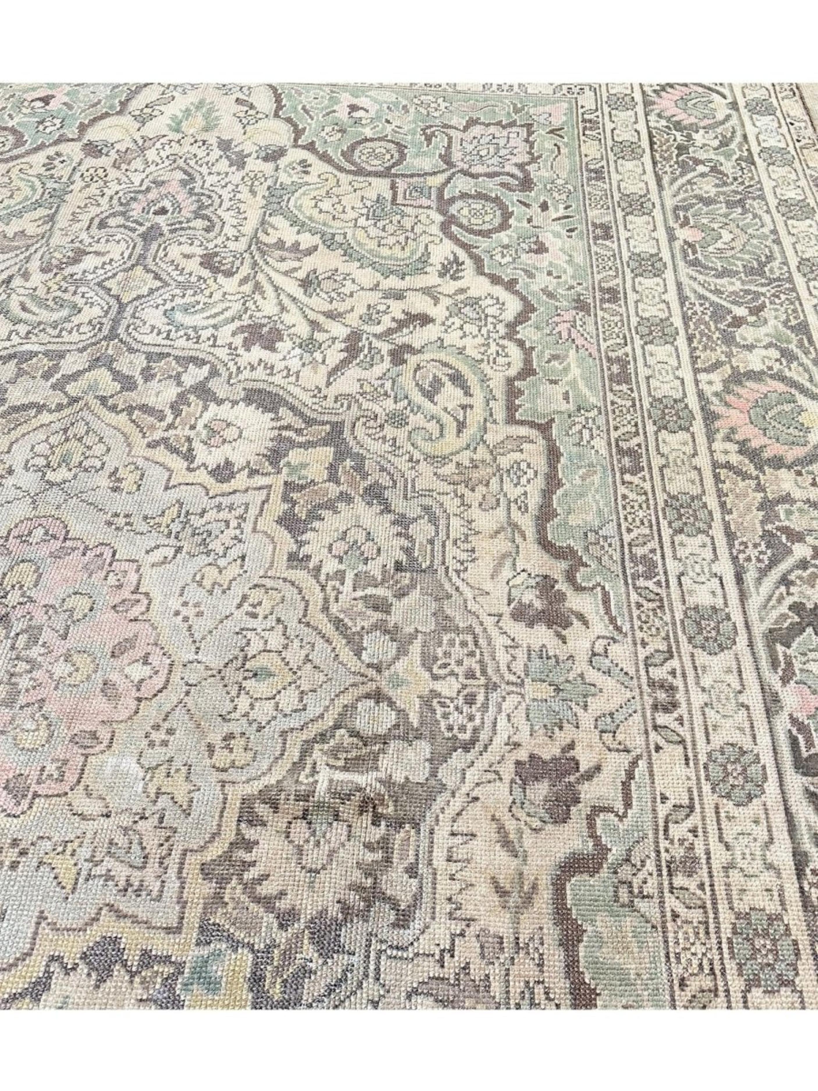 Metà XX secolo Tappeto Oushak antico turco 9x13 annodato a mano in vendita