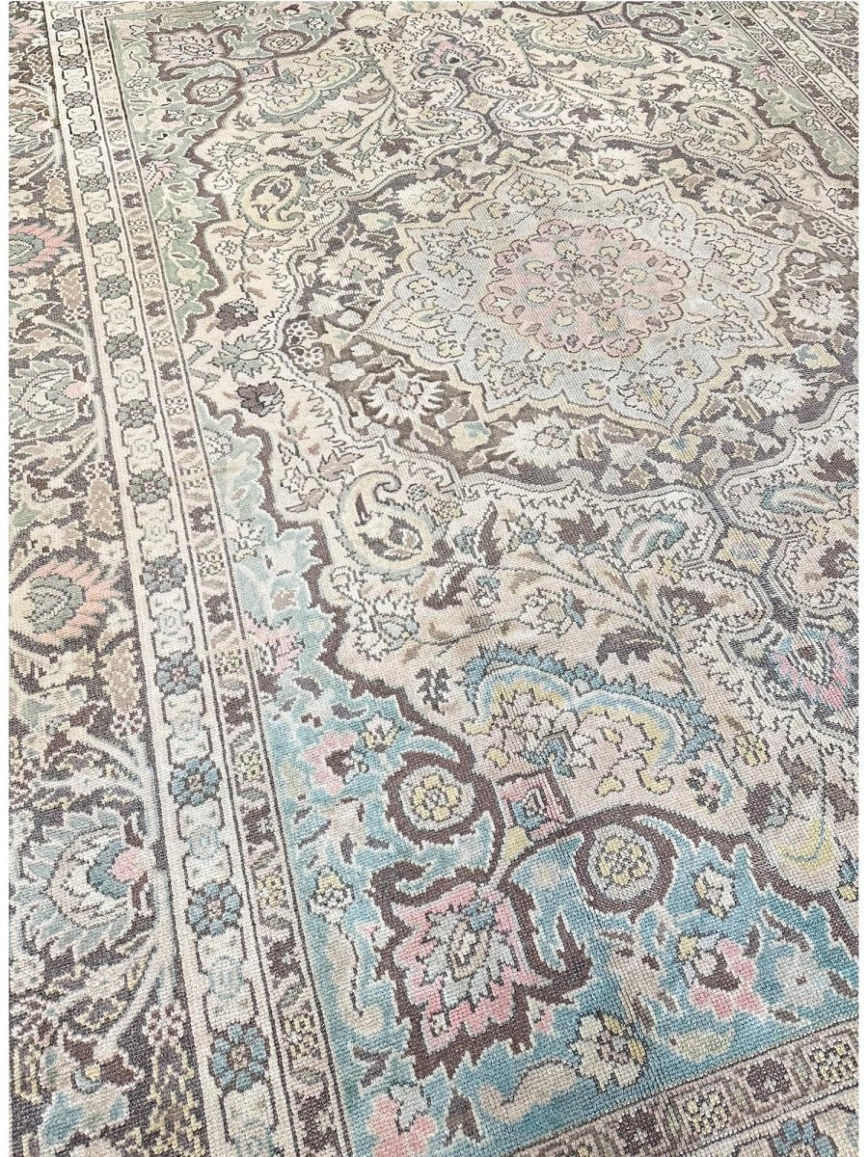 Tappeto Oushak antico turco 9x13 annodato a mano in vendita 1