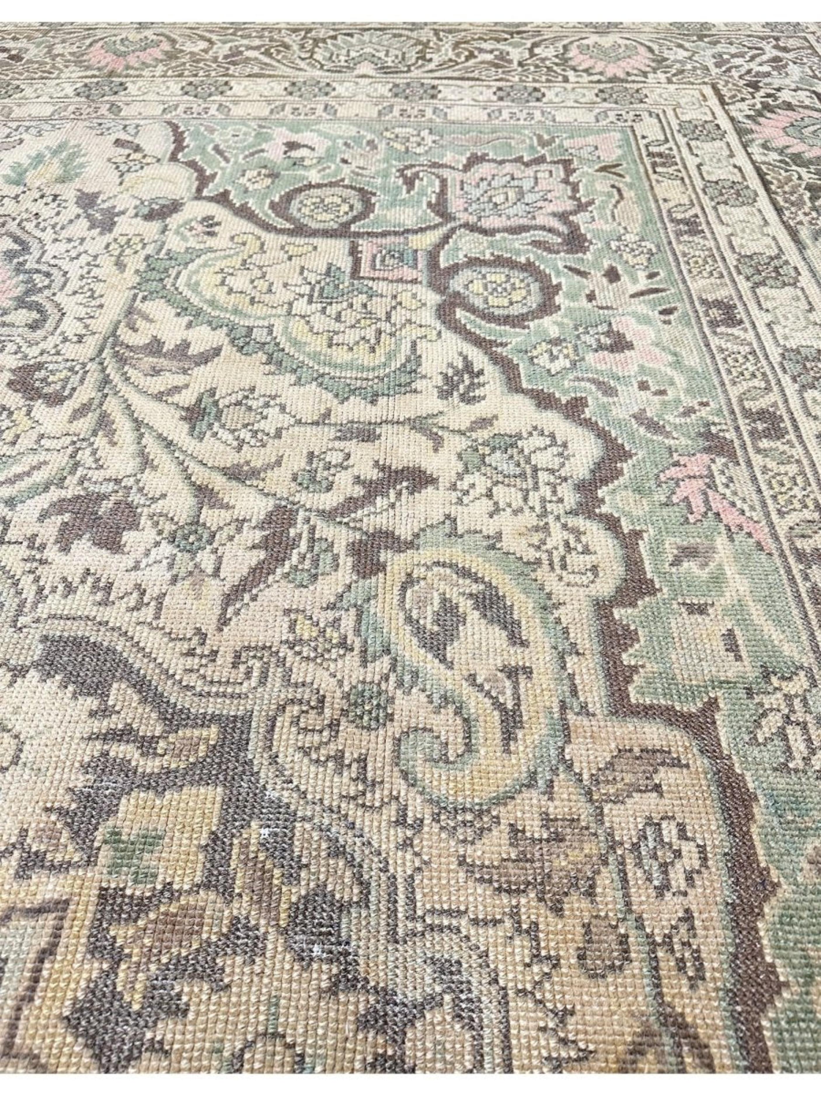 Tappeto Oushak antico turco 9x13 annodato a mano in vendita 2